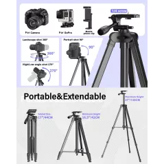 Kit de Vlogging pour iPhone/Android avec Microphone Sans Fil, Trépieds, Lumière RGB pour YouTube & TikTok