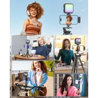 Kit Vlogging iPhone/Android avec Micro, Trépied et Lumière RGB