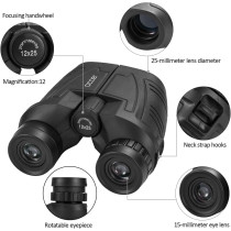 Occer 12x25 Waterproof Binoculars – High Power, Easy Focus for Outdoors