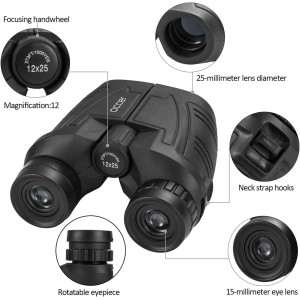 Occer 12x25 Waterproof Binoculars – High Power, Easy Focus for Outdoors