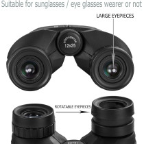 Occer 12x25 Waterproof Binoculars – High Power, Easy Focus for Outdoors