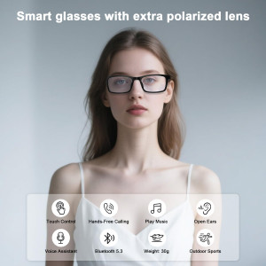 Lunettes Audio Bluetooth IPX5 Anti-Lumière Bleue Homme/Femme