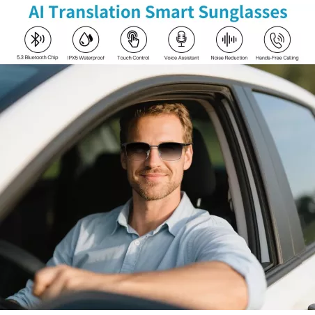 Lunettes AI Traduction 160+ Langues avec Appels Audio/Vidéo