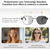 Smart Bluetooth Glasses for Men & Women – Touch, Anti-Blue Light, Photochromic