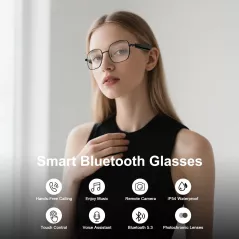 Lunettes Intelligentes Unisexes Bluetooth Anti-Lumière Bleue