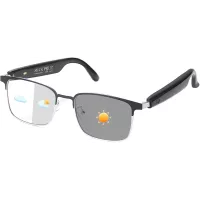 Lunettes Bluetooth Intelligentes Argentées, Audio Couleur, Micro, Appels Mains Libres, Sport & Conduite