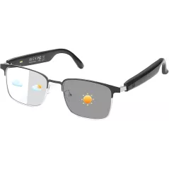 Lunettes Bluetooth Intelligentes Argentées, Audio Couleur, Micro, Appels Mains Libres, Sport & Conduite