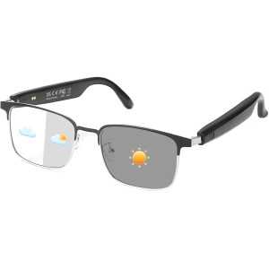 Lunettes Bluetooth Intelligentes Argentées, Audio Couleur, Micro, Appels Mains Libres, Sport & Conduite