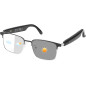 Smart Bluetooth Glasses with Open-Ear Sound, Mic & Speakers, Color Changing, Polarized - Silver