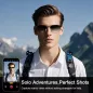 Lunettes Bluetooth Intelligentes Argentées, Audio Couleur, Micro, Appels Mains Libres, Sport & Conduite