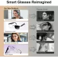 Lunettes Bluetooth Intelligentes Argentées, Audio Couleur, Micro, Appels Mains Libres, Sport & Conduite