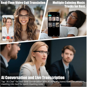 Lunettes Intelligentes AI - Traduction 164 Langues, Bluetooth