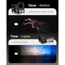 Caméra 5K UHD 64MP Vlogging avec Écran Tactile 270° & WiFi