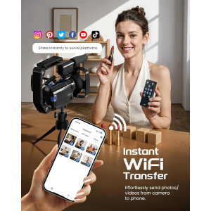 5K UHD Vlogging Camera 64MP with Night Vision, 16X Zoom & WiFi