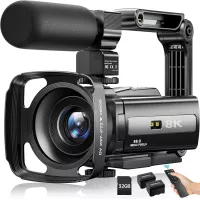 Caméra Vidéo 8K 88MP UHD WiFi Vlogging 18X Zoom, Vision Nocturne IR, Écran Tactile 3 + Accessoires