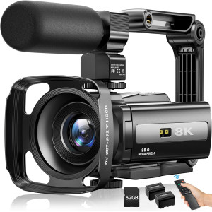 Caméra 8K UHD 88MP WiFi Vlogging 18X Zoom Vision Nuit