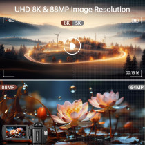 8K Video Camera 88MP UHD Vlogging Camcorder with WiFi & Night Vision