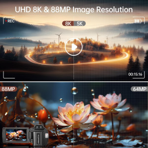 8K Video Camera 88MP UHD Vlogging Camcorder with WiFi & Night Vision