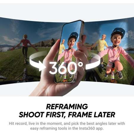 Insta360 X4 Air Starter Bundle - Caméra 360 8K légère 165g, Stick Invisible, Objectifs Remplaçables, Stabilisation FlowState