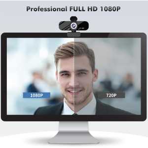 Webcam Gohero Full HD 1080P avec réduction de bruit, cache confidentialité, grand angle, USB Plug & Play