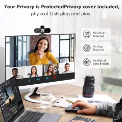 Webcam Full HD 1080p Gohero – Auto Correction & Microphone