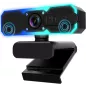 NBPOWER Webcam 1080P 60FPS avec Microphone, Lumière RGB, Autofocus, Compatible PC/Mac/Laptop
