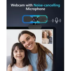 Webcam NBPOWER 1080P 60FPS avec Microphone et Lumière RGB