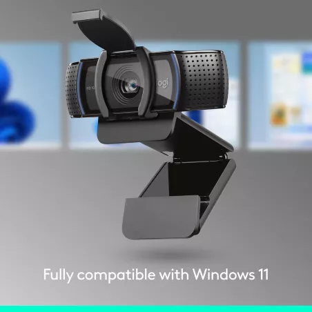 Webcam Logitech C920e HD 1080p avec micro, certifiée Zoom, compatible Microsoft Teams, conforme TAA