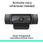 Webcam Logitech C920e HD 1080p avec micro, certifiée Zoom, compatible Microsoft Teams, conforme TAA
