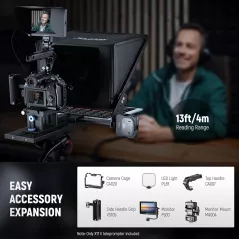 NEEWER Teleprompter X17 II 17 HD avec Télécommande RT113, Cadre Métal, Montage Amélioré, Compatible iPad/iPhone
