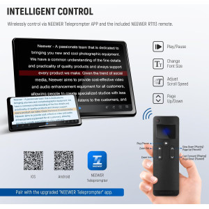 NEEWER Teleprompter X17 II 17 HD with RT113 Remote & Upgraded Mount