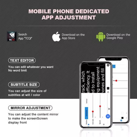 LENSGO TC7S Téléprompteur Portable pour Smartphone avec Télécommande, Compatible iPhone & Android