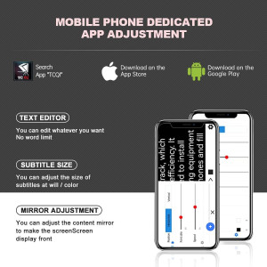 LENSGO TC7S Téléprompteur Portable pour Smartphone avec Télécommande, Compatible iPhone & Android