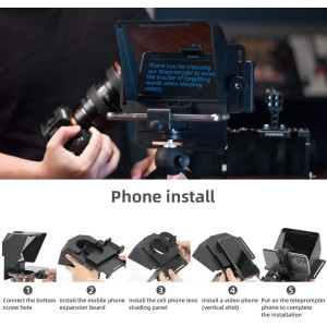 AMBITFUL Téléprompteur 7,5 pour Smartphone & DSLR