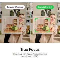 Insta360 Link 2 Webcam 4K PTZ AI pour PC/Mac – Streaming & Appels