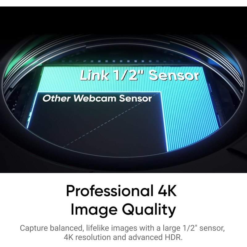Insta360 Link 2C Webcam 4K 1/2 Capteur HDR Micro Annulation de Bruit IA Contrôle Gestuel PC/Mac
