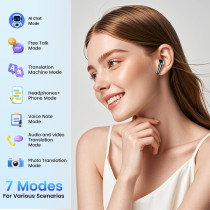 Écouteurs Traduction IA 164 Langues, 48H, Bluetooth 5.4