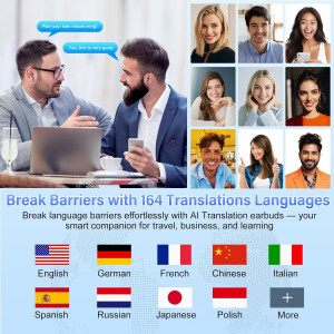 AI Translation Earbuds: Real-Time 164-Language Translator with Bluetooth 5.4