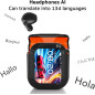 Écouteurs Traducteurs AI NE20 Bluetooth 6.0 avec Écran Tactile LCD, Traduction Temps Réel 148 Langues