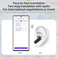 Écouteurs Traducteurs AI NE20 Bluetooth 6.0 avec Écran Tactile LCD, Traduction Temps Réel 148 Langues