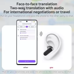 Écouteurs Traducteurs AI NE20 Bluetooth 6.0 avec Écran Tactile LCD, Traduction Temps Réel 148 Langues