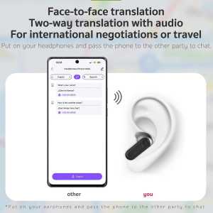 Écouteurs Traducteurs AI NE20 Bluetooth 6.0 avec Écran Tactile LCD, Traduction Temps Réel 148 Langues