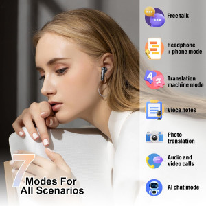 AI Translation Earbuds 164 Languages, Real-Time No Subscription, 42H Battery