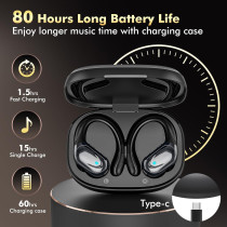 Wireless Sports Earbuds - 80H Playtime, IPX7 Waterproof, Noise Cancelling