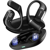 Casque Bluetooth 5.4 Open Ear avec Oreillette Ergonomique, Écran Digital, 40H, IPX6 - Noir