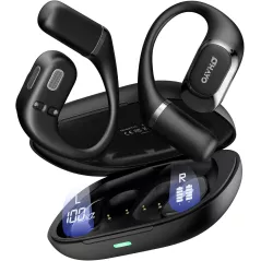 Casque Bluetooth 5.4 Open Ear avec Oreillette Ergonomique, Écran Digital, 40H, IPX6 - Noir