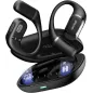 Casque Bluetooth 5.4 Open Ear avec Oreillette Ergonomique, Écran Digital, 40H, IPX6 - Noir
