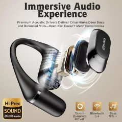 Casque Bluetooth 5.4 Over Ear avec Écran Digital & IPX6