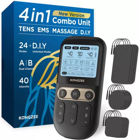 Stimulateur Musculaire 4 en 1 TENS EMS Rechargeable FDA