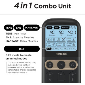 4-in-1 TENS EMS Muscle Stimulator | Dual Channel Pain Relief Device